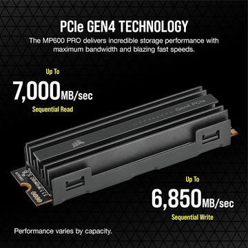 Corsair MP600 PRO LPX 4TB M.2 NVMe PCIe x4 Gen4 SSD