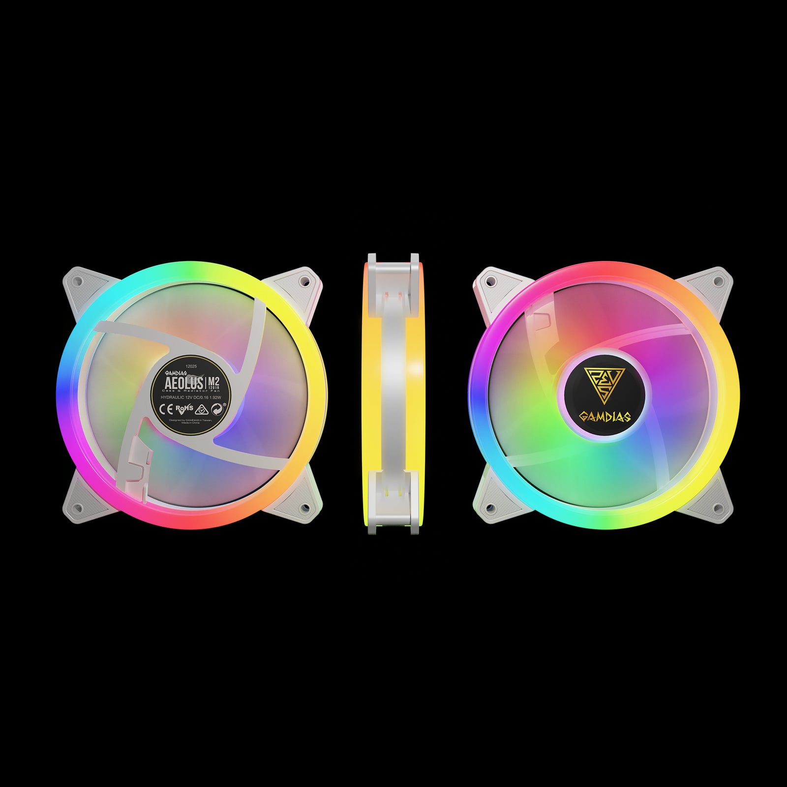GAMDIAS AELOUS M2-1240R WHITE 4 Case Fan Kit