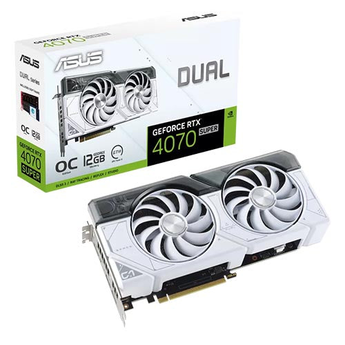 ASUS Dual GeForce RTX 4070 SUPER White OC 12GB GDDR6X 192-Bit Edition Graphic Graphics Card