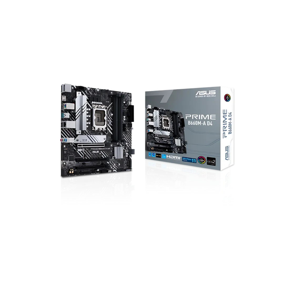 ASUS B660M-A PRIME DDR4 Motherboard - PCIe 4.0, AI Cooling, Intel 12th Gen Ready