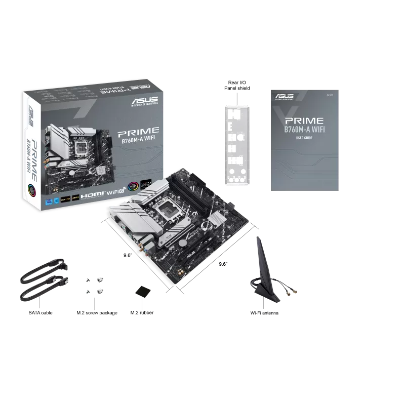 ASUS PRIME B760M-A PRIME WIFI DDR5 Motherboard - PCIe 5.0, Intel 12th Gen Ready