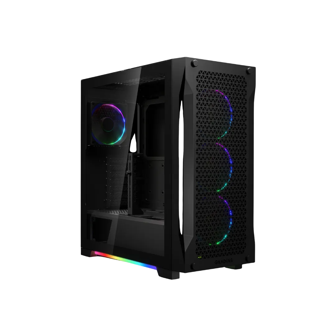 ATHENA P1 Black Case with 4 ARGB Fans and Type-C (360 Cooler Support)