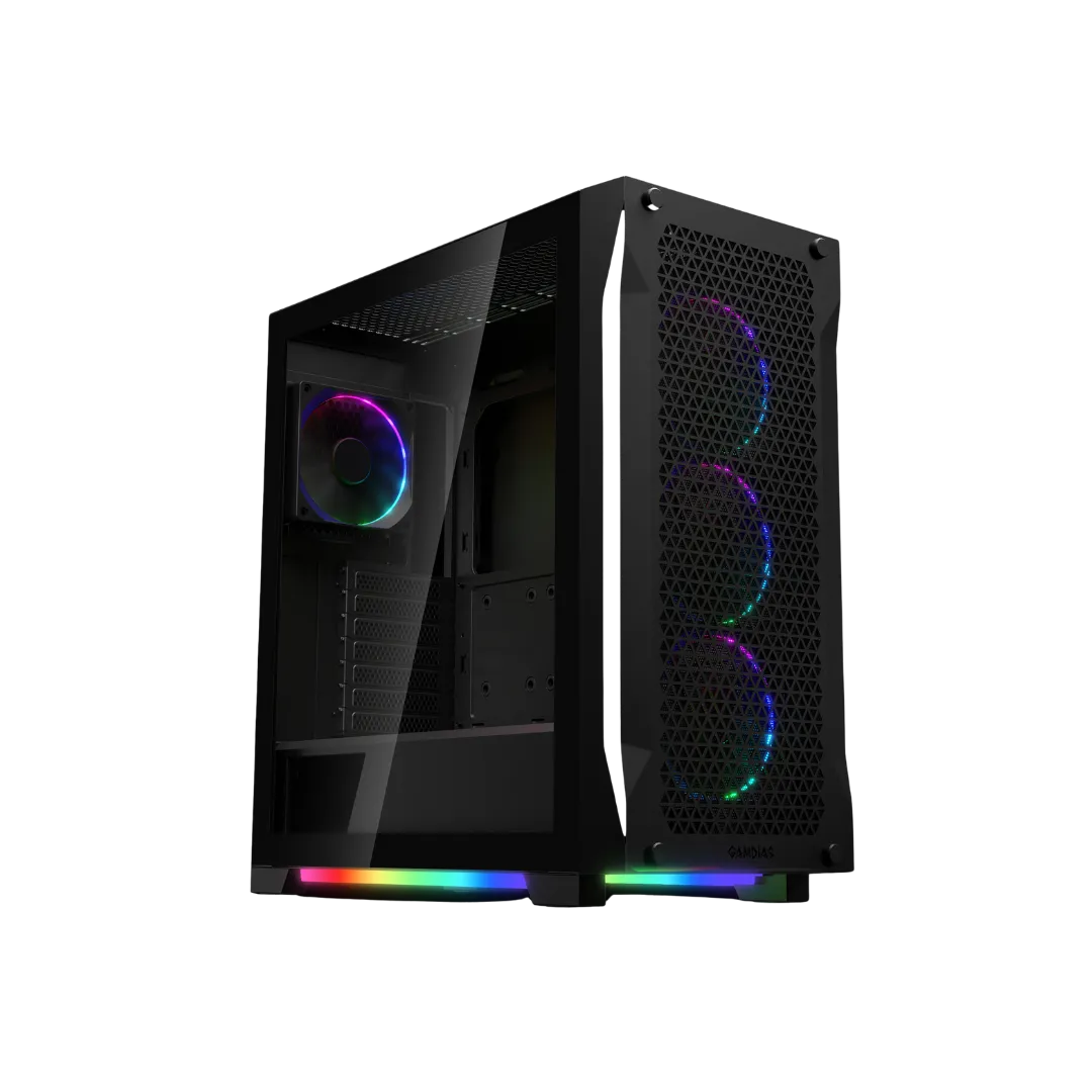 ATHENA P1 Black Case with 4 ARGB Fans and Type-C (360 Cooler Support)