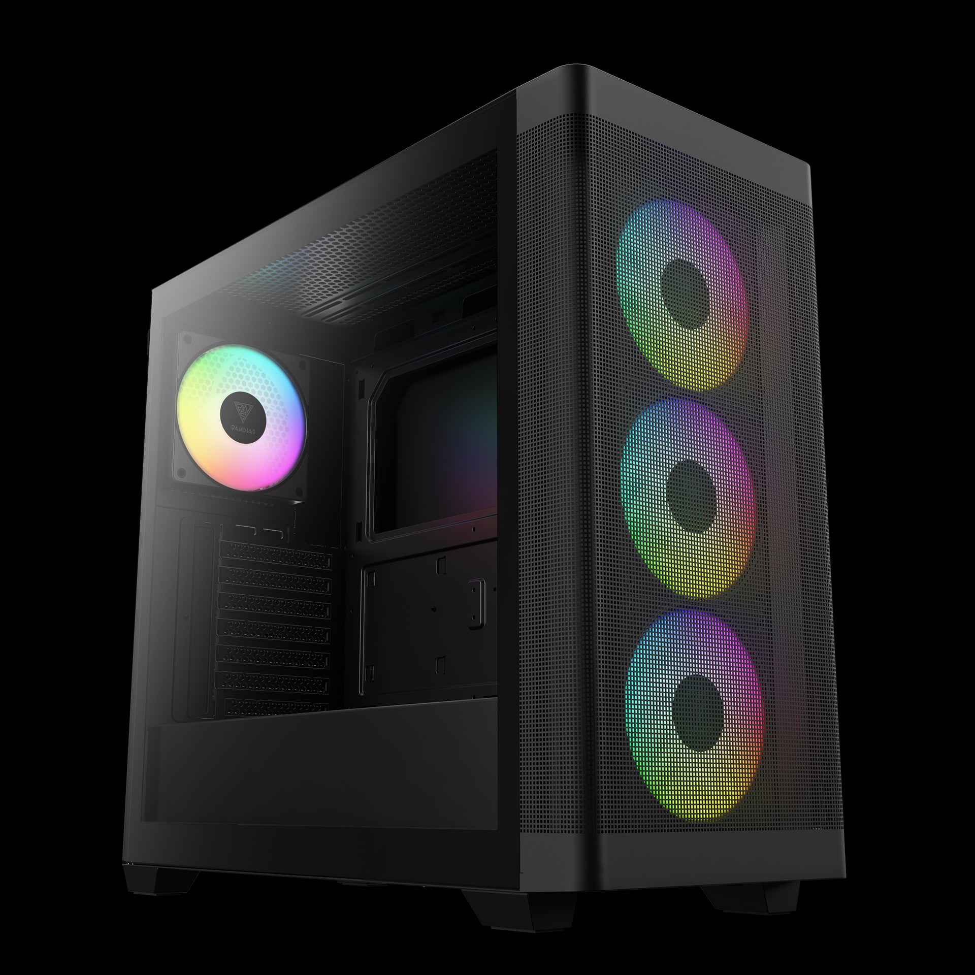 GAMDIAS ATHENA M3 Advanced Mesh Front ARGB Gaming Case (Black)