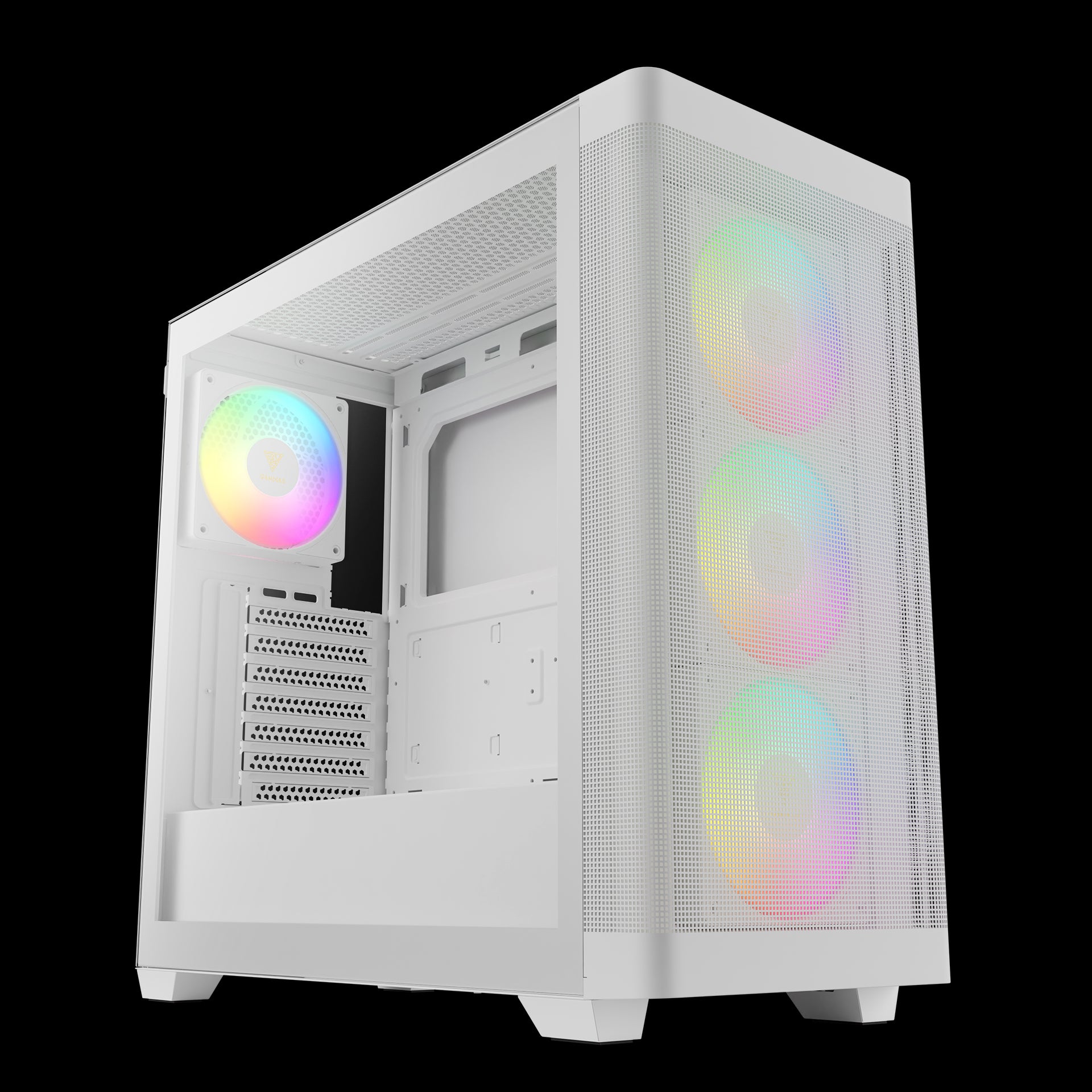 GAMDIAS ATHENA M3 White Stylish Mesh Front Case with Pre Installed ARGB Fans