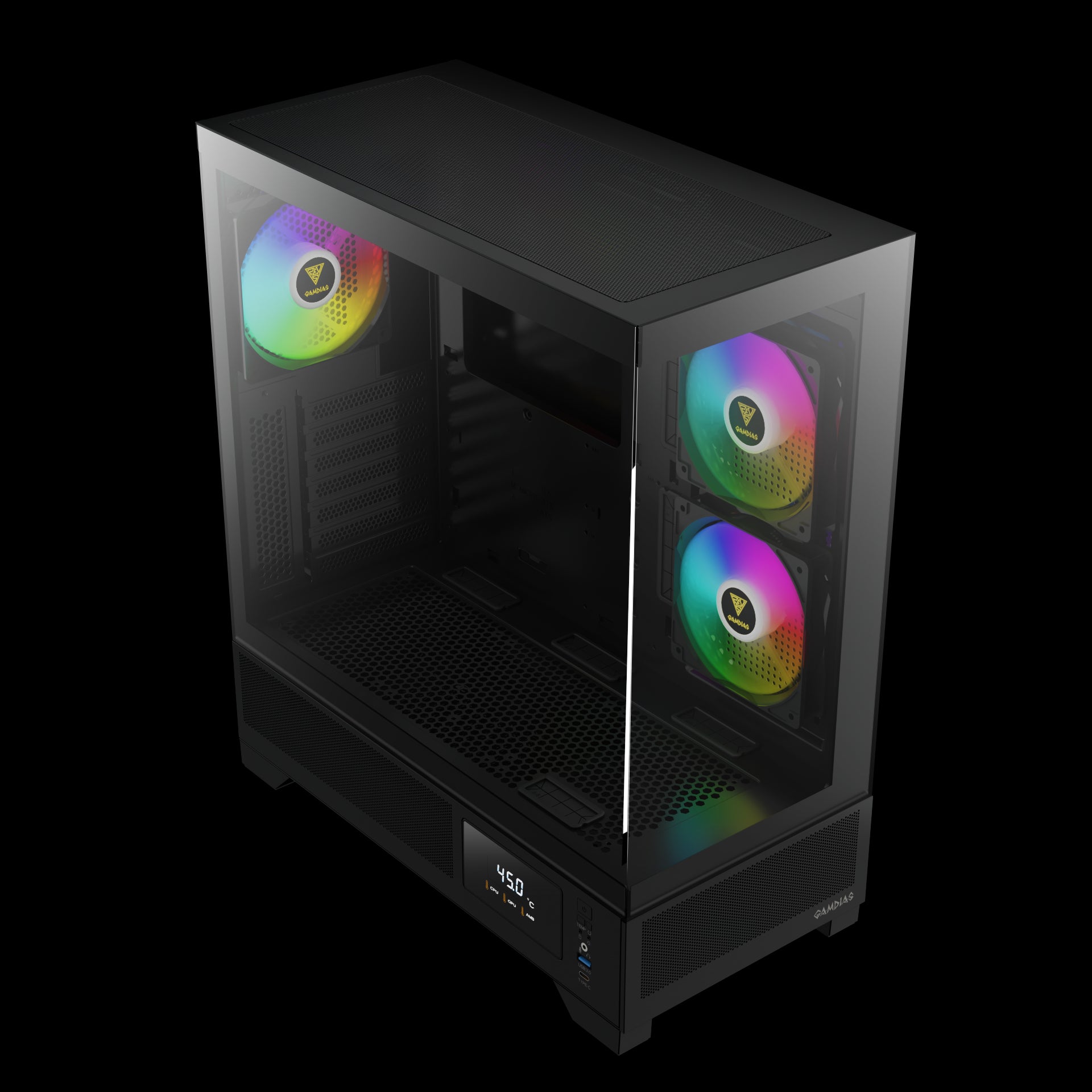 GAMDIAS ATLAS M1 ARGB Mid Tower Case with Side & Rear Fans