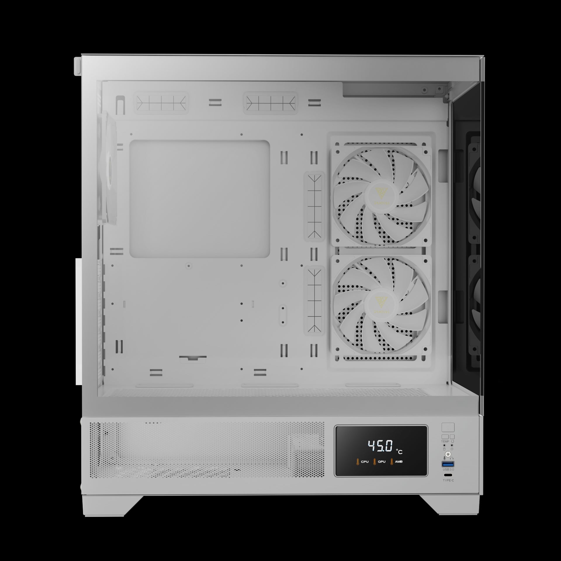 GAMDIAS ATLAS M1 WH White ARGB Mid Tower Case with Side & Rear Fans
