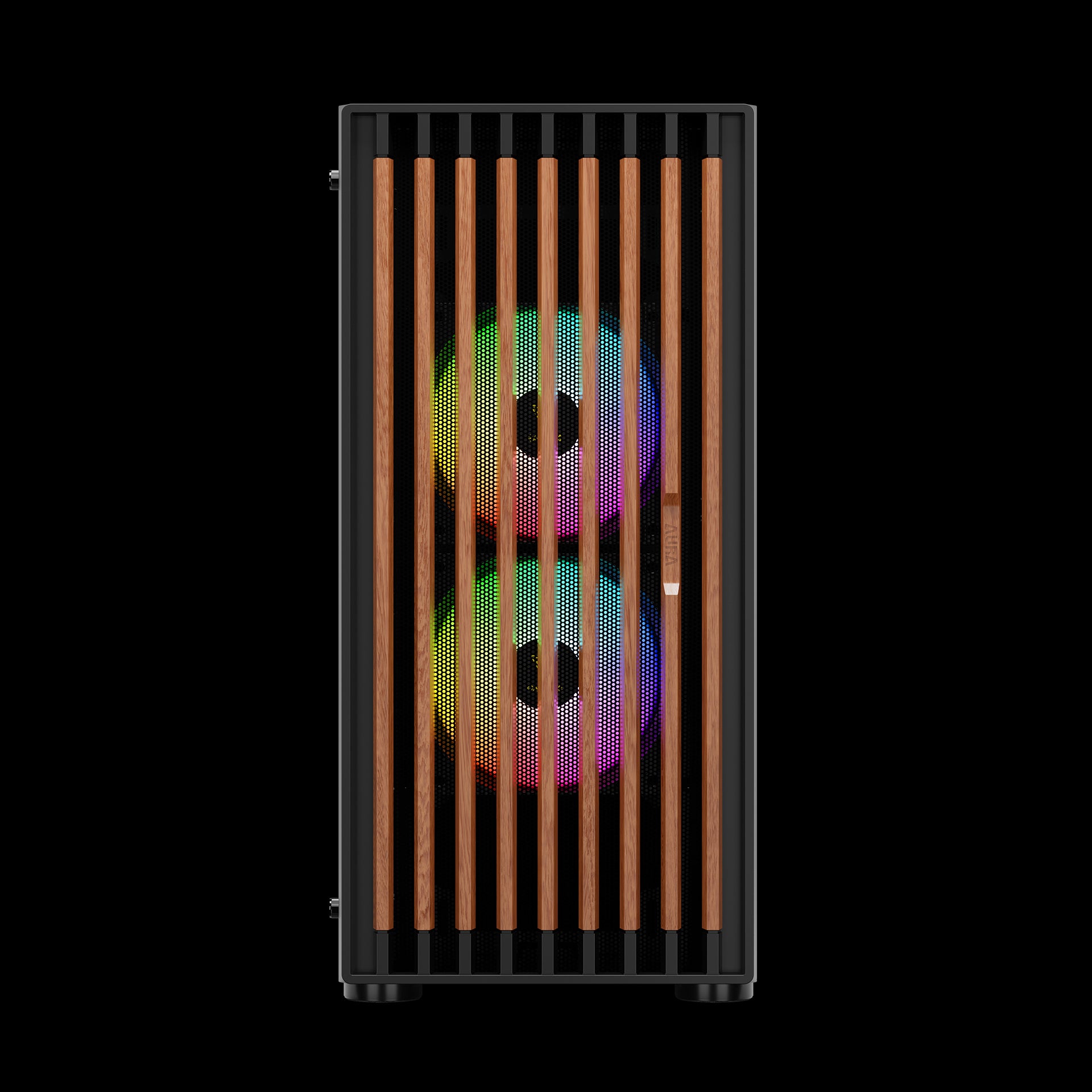 GAMDIAS AURA GC4 Stylish Walnut Mesh ARGB Case with Pre Installed Fans