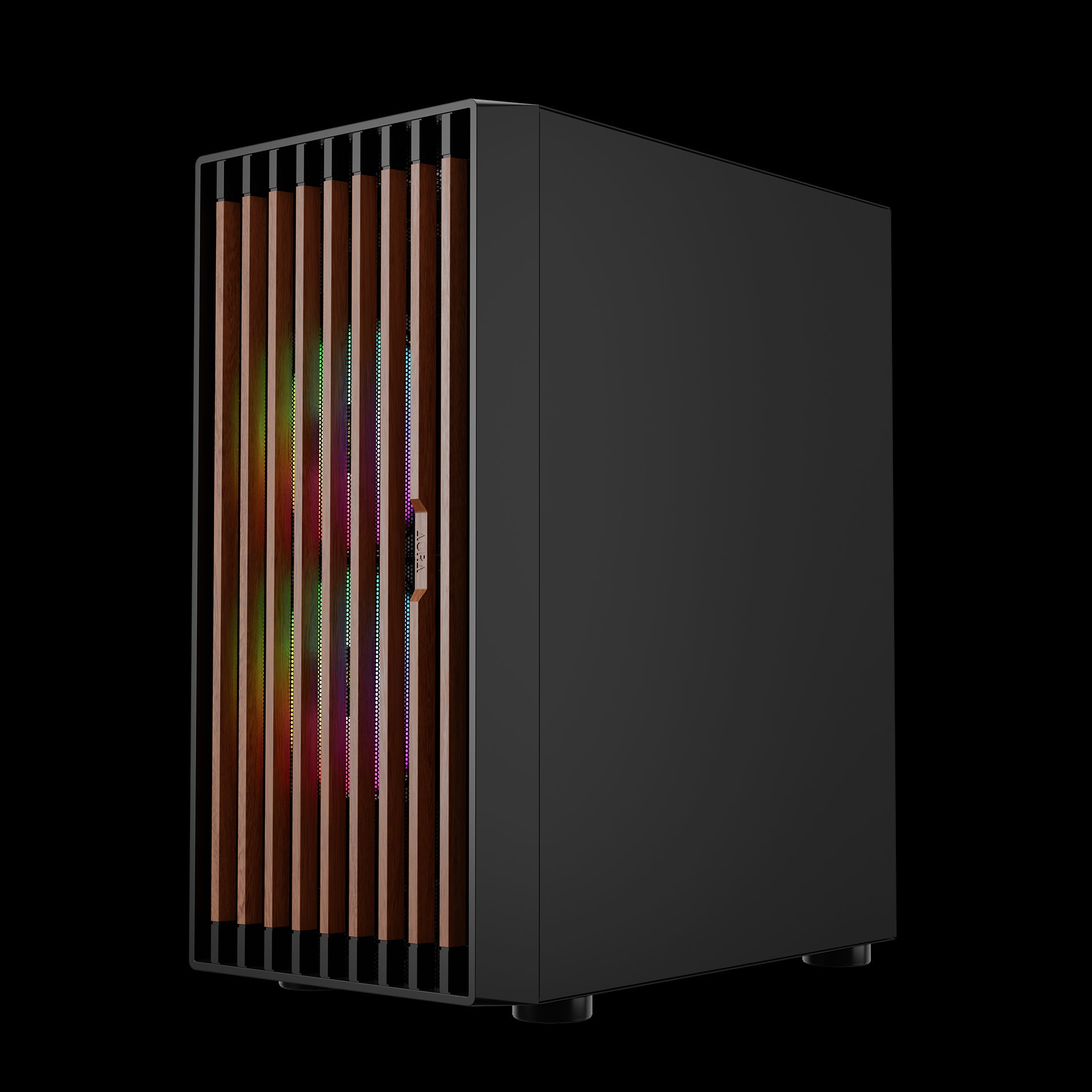 GAMDIAS AURA GC4 Stylish Walnut Mesh ARGB Case with Pre Installed Fans