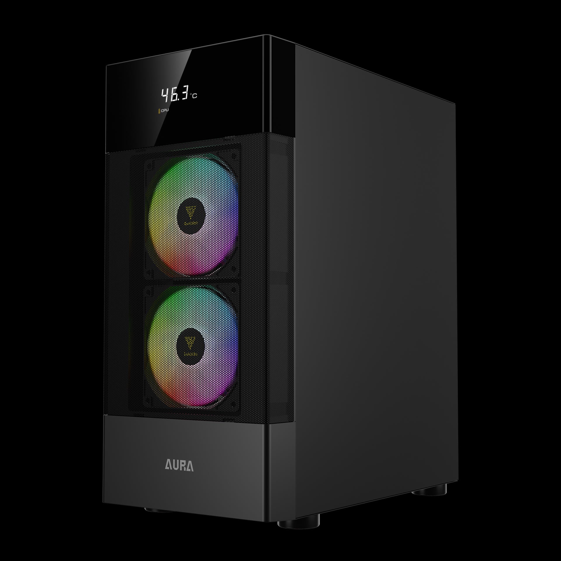 GAMDIAS AURA GC5 Black ARGB Mid Tower Cabinet with Digital Front Display