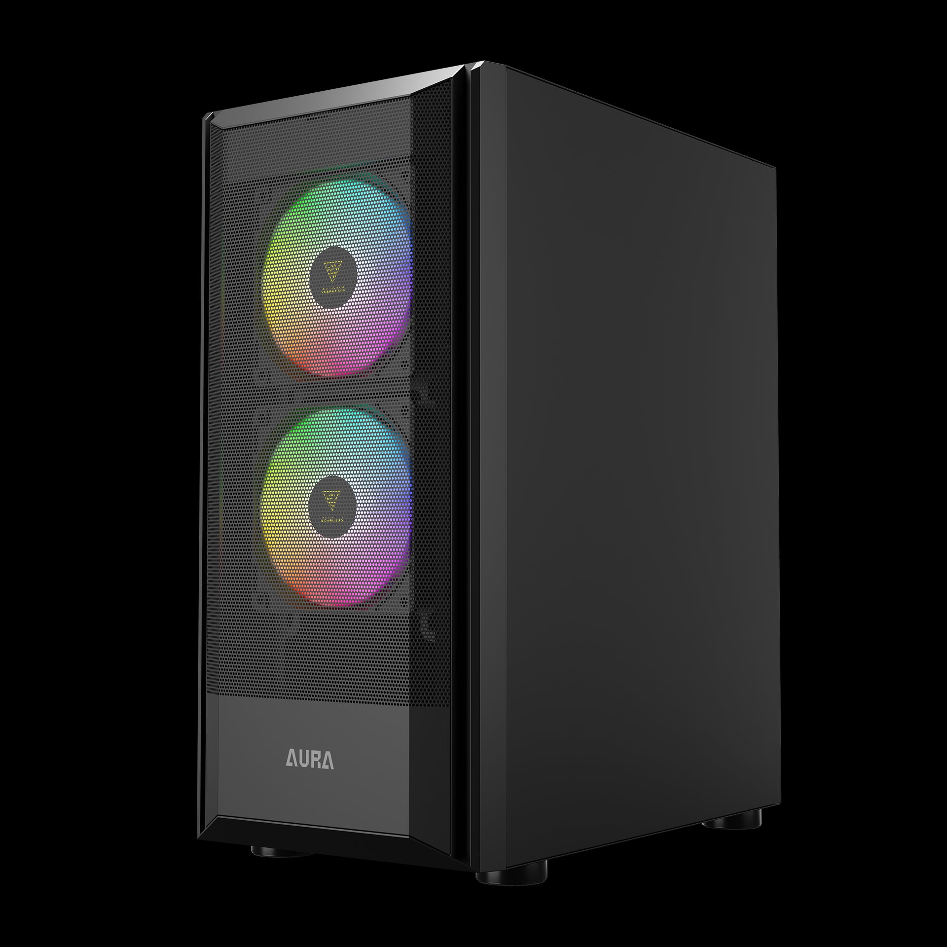 GAMDIAS AURA GC6 ARGB Black Mid Tower Cabinet with Mesh Design & RGB Fans