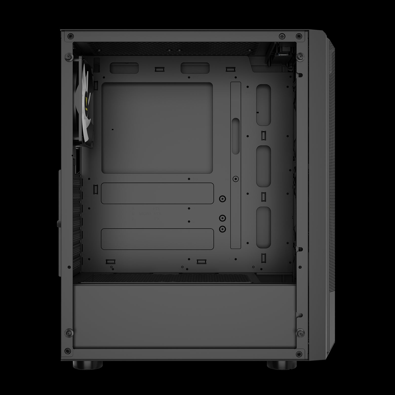 GAMDIAS AURA GC6 ARGB Black Mid Tower Cabinet with Mesh Design & RGB Fans