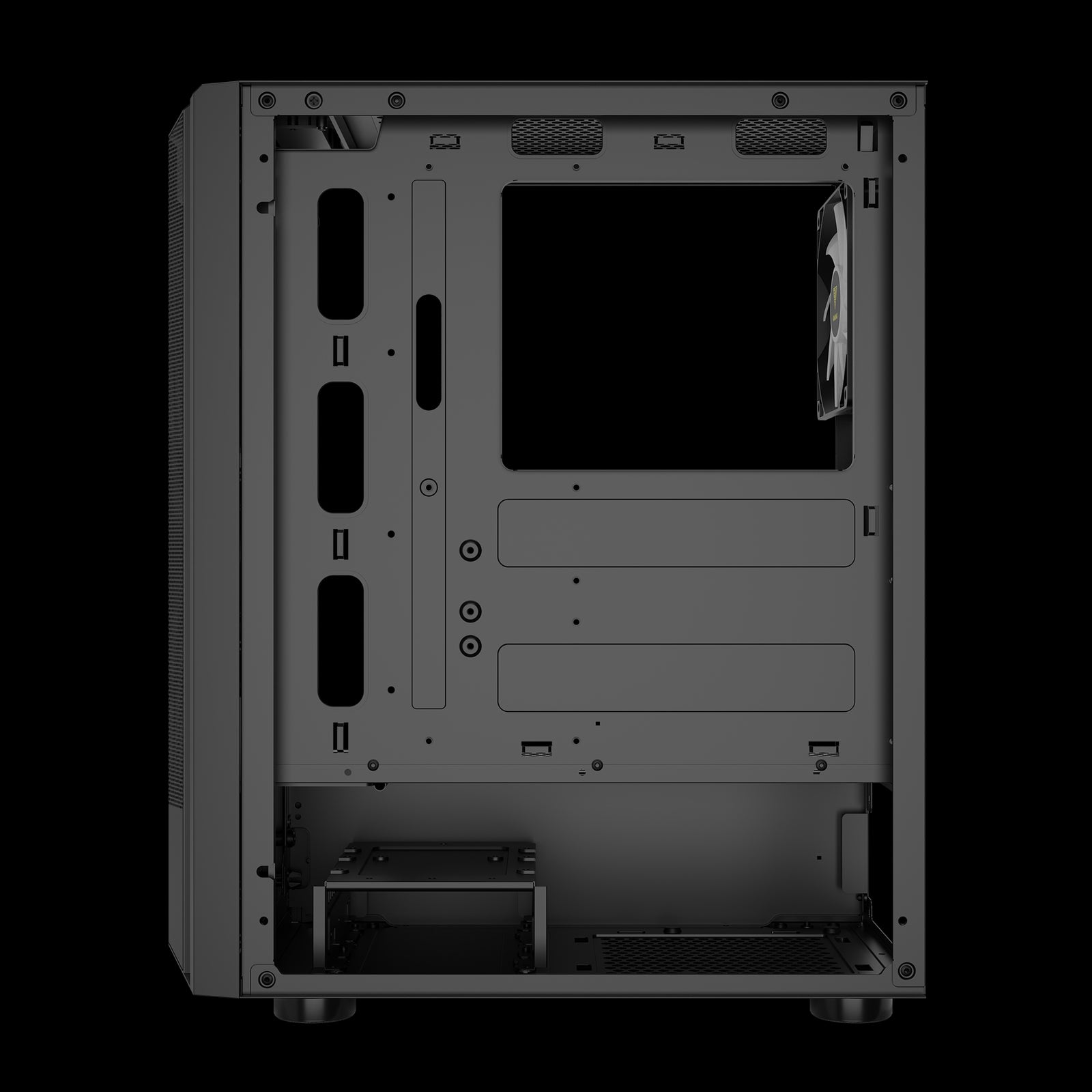 GAMDIAS AURA GC6 ARGB Black Mid Tower Cabinet with Mesh Design & RGB Fans
