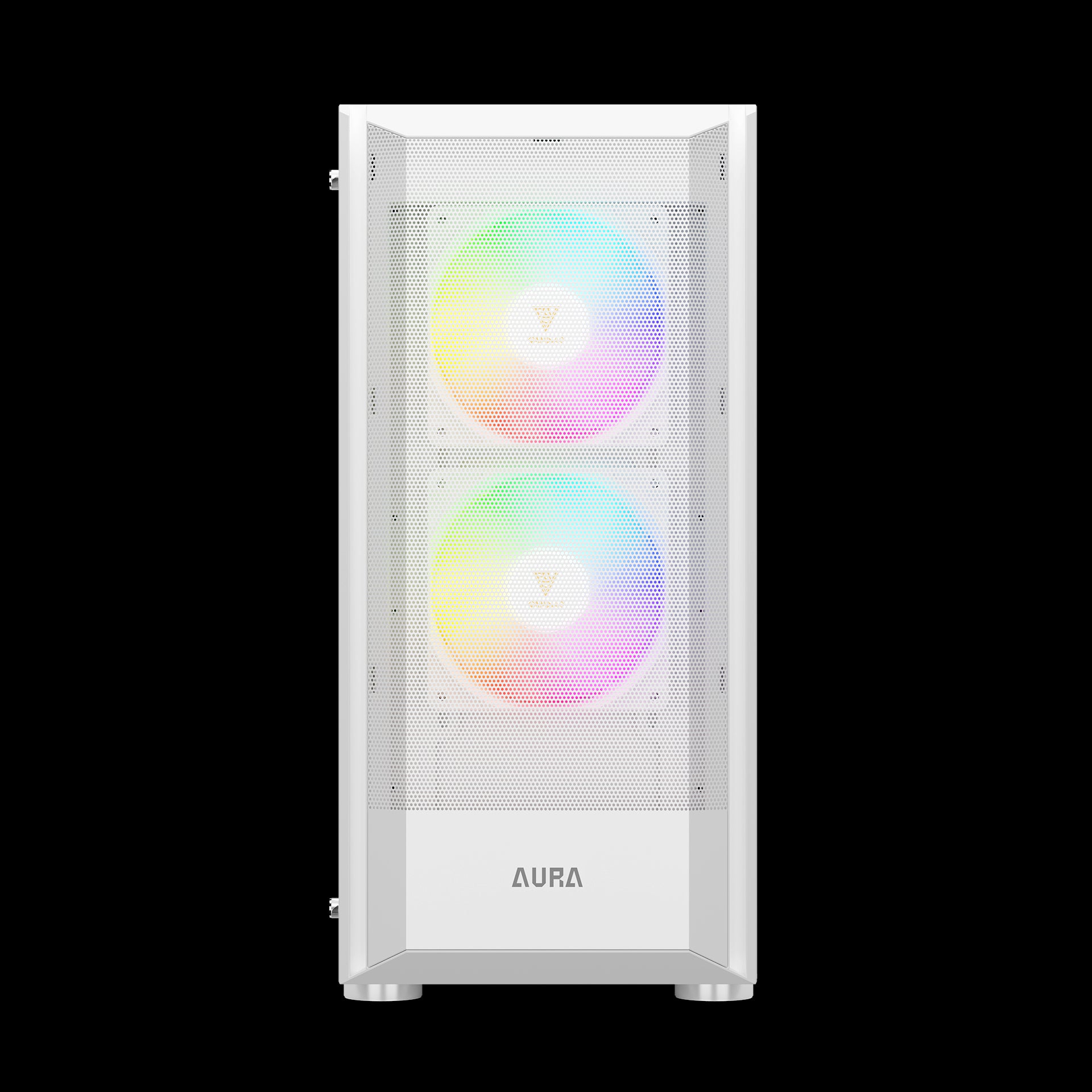 GAMDIAS AURA GC6 WH ARGB  Mid Tower Gaming Case with Front Mesh & Pre installed Fans