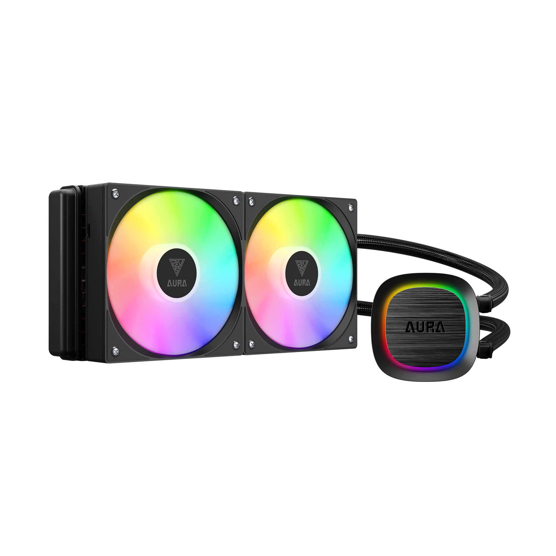 GAMDIAS AURA GL240 V2 Black-240mm ARGB Liquid Cooler with LGA1700 & AM5 Compatibility