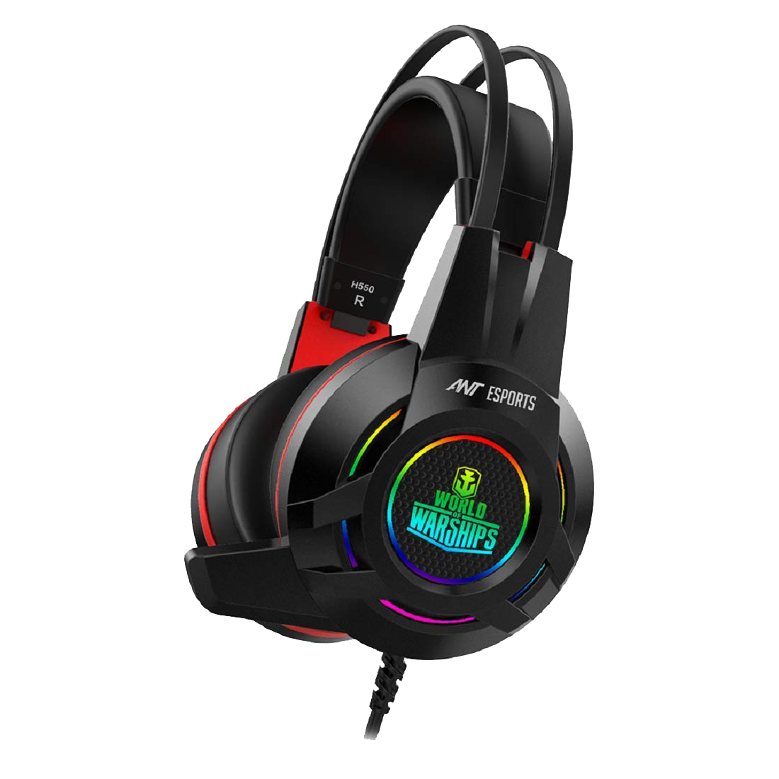 Ant Esports H550W Gaming Headset - Black - Noise Cancelling - Over Ear - World of Warship License