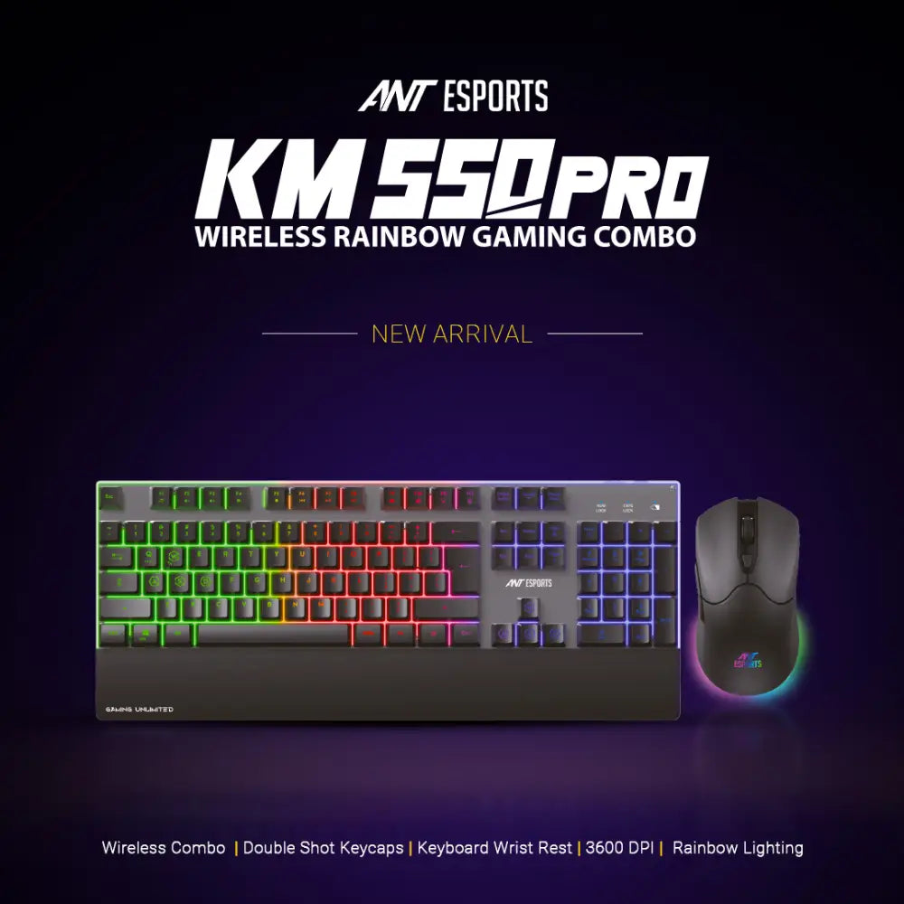 Ant Esports KM550 PRO Wireless Gaming Keyboard Mouse Combo - | Buy Online at Shwetha Computers
