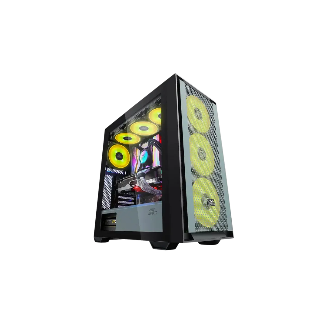 Ant Esports 690 Air E-ATX/ATX/Micro-ATX/Mini ITX Cabinet - RGB Fans, Liquid Cooling Support, 3.5