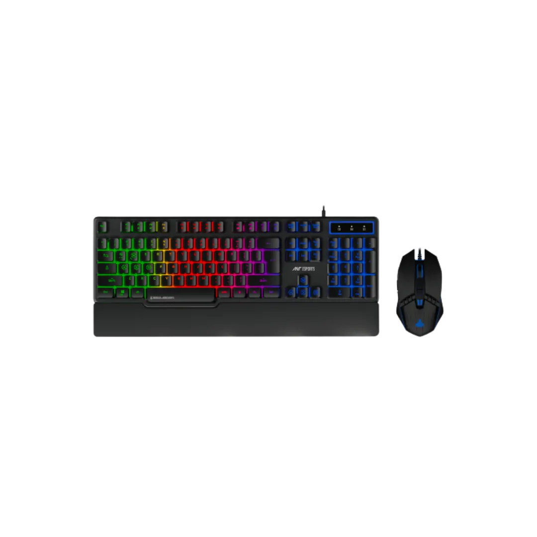 Ant Esports KM500W Gaming Keyboard and Mouse Combo - 104 Keys, 800/1600/2400/3200 DPI, USB Interface, Plug & Play, 5V DC, 1 Year Warranty