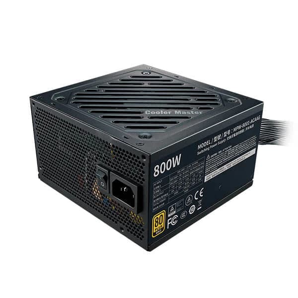 Cooler Master 800W Gold Power Supply - Active PFC, 80 PLUS Gold, 6 SATA Connectors, 5 Year Warranty