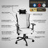 CYBEART Arctic White Gaming Office Chair 4D Armrest Inbuilt Lumbar Support Supreme PU Leather, Ergonomic, Recline & Tilt