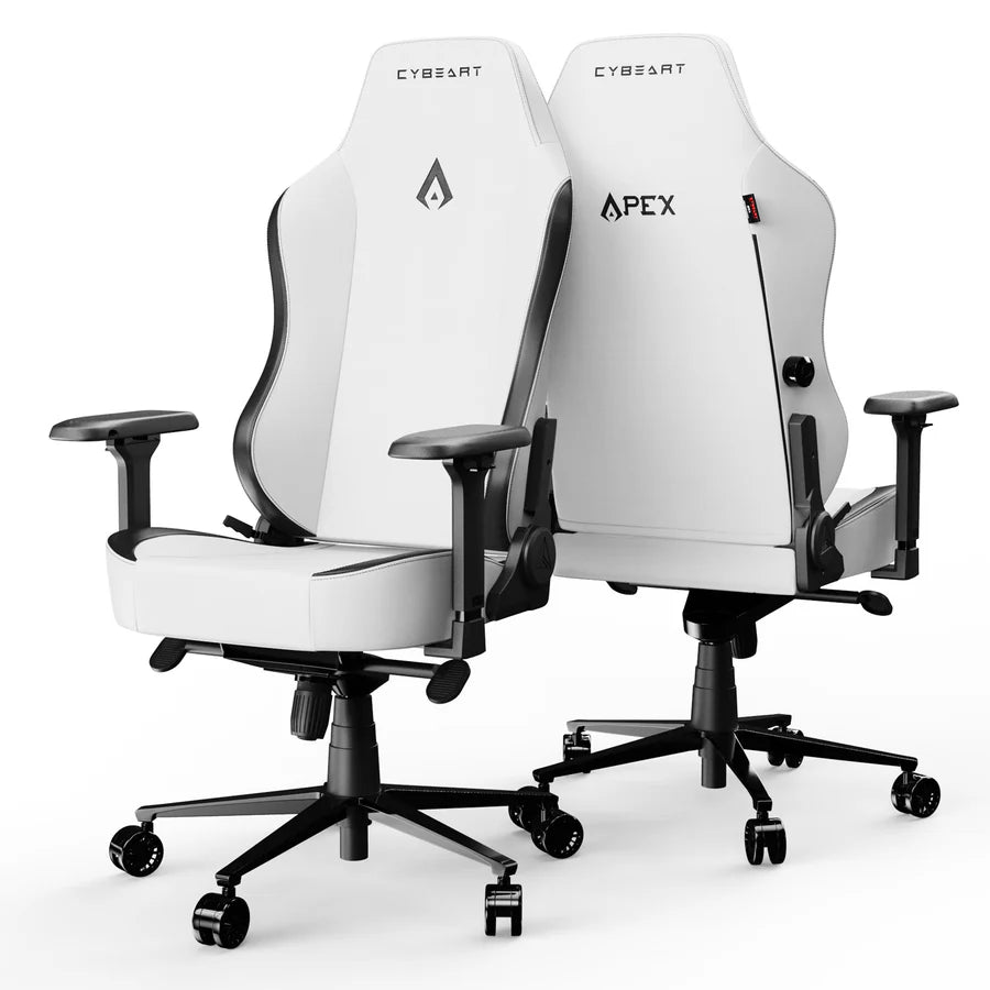 CYBEART Arctic White Gaming Office Chair 4D Armrest Inbuilt Lumbar Support Supreme PU Leather, Ergonomic, Recline & Tilt
