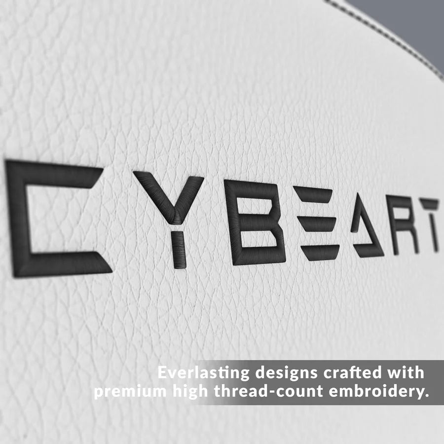 CYBEART Arctic White Gaming Office Chair 4D Armrest Inbuilt Lumbar Support Supreme PU Leather, Ergonomic, Recline & Tilt