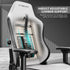 CYBEART Arctic White Gaming Office Chair 4D Armrest Inbuilt Lumbar Support Supreme PU Leather, Ergonomic, Recline & Tilt