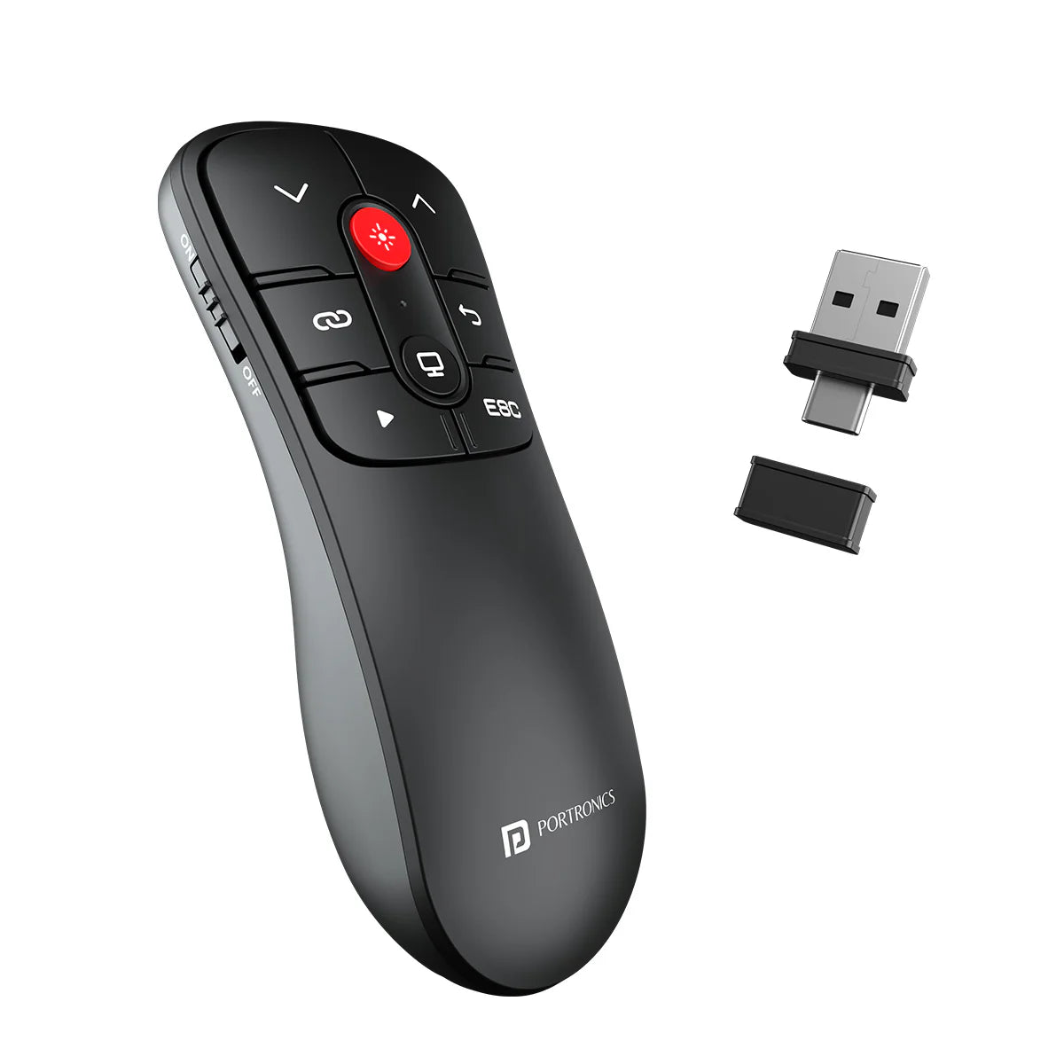 PORTRONICS Slide Mate 2.4 GHZ Multifunction Wireless Presenter | 30m Wireless Range | Red Laser Pointer | Wide Compatibility | Ergonomic & Portable Design - | Buy Online at Shwetha Computers