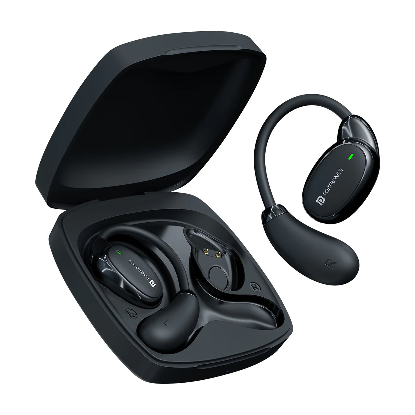 PORTRONICS Harmonics Twins 31 | Touch Control | Bluetooth 5.4V | Secure Ear Fit| Type C Fast Charging