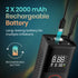 PORTRONICS Vayu Portable Tyre Inflator | Pre-set Inflation Modes | Digital Display | Dual Power Source | 2 x 2000 mAh Battery