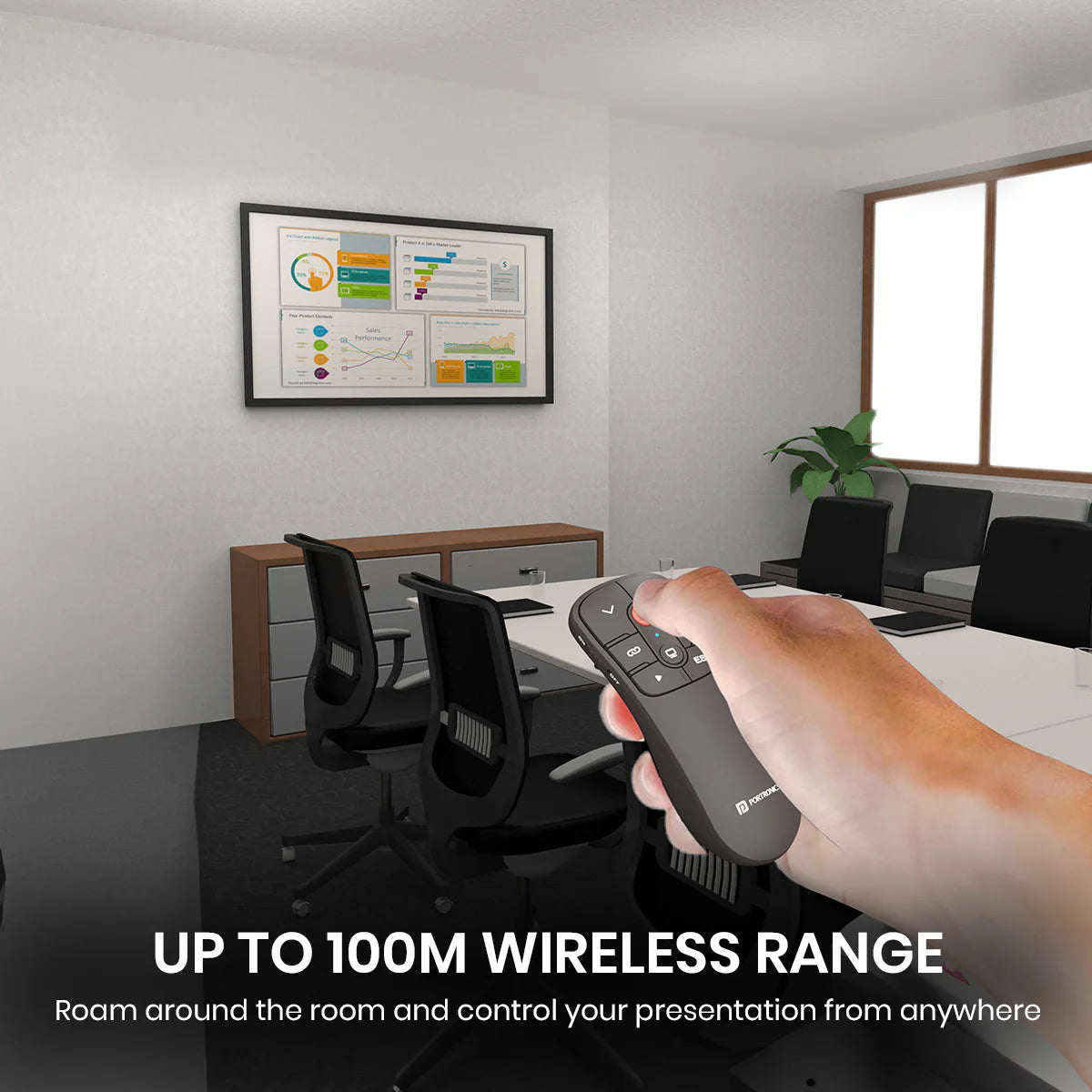 PORTRONICS Slide Mate 2.4 GHZ Multifunction Wireless Presenter | 30m Wireless Range | Red Laser Pointer | Wide Compatibility | Ergonomic & Portable Design - | Buy Online at Shwetha Computers