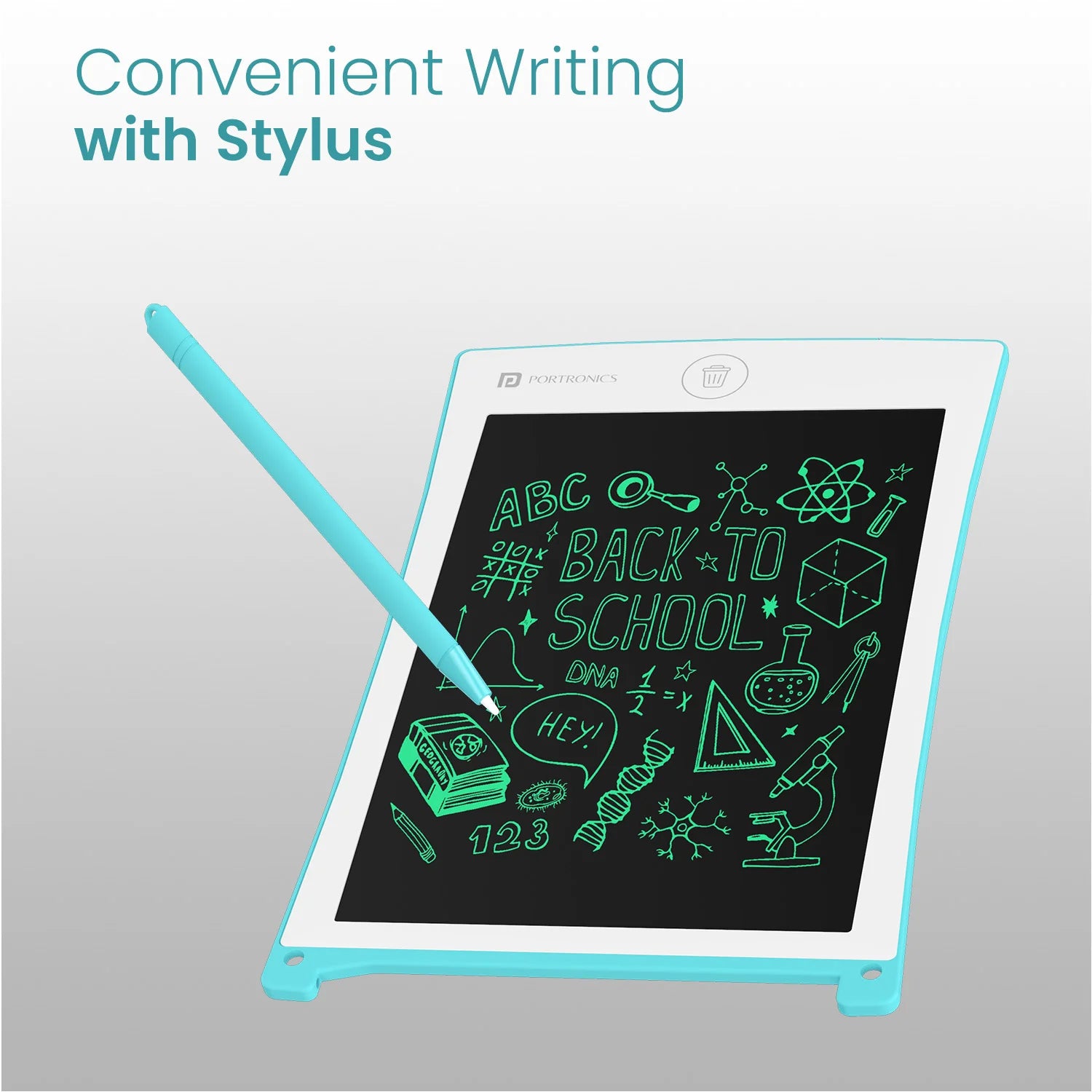 PORTRONICS Ruffpad 8.5 " Re-Writable LCD PAD | Green Colour LCD | One-Press Erase | 8.5 Inches Screen | Erase Lock Switch - | Buy Online at Shwetha Computers