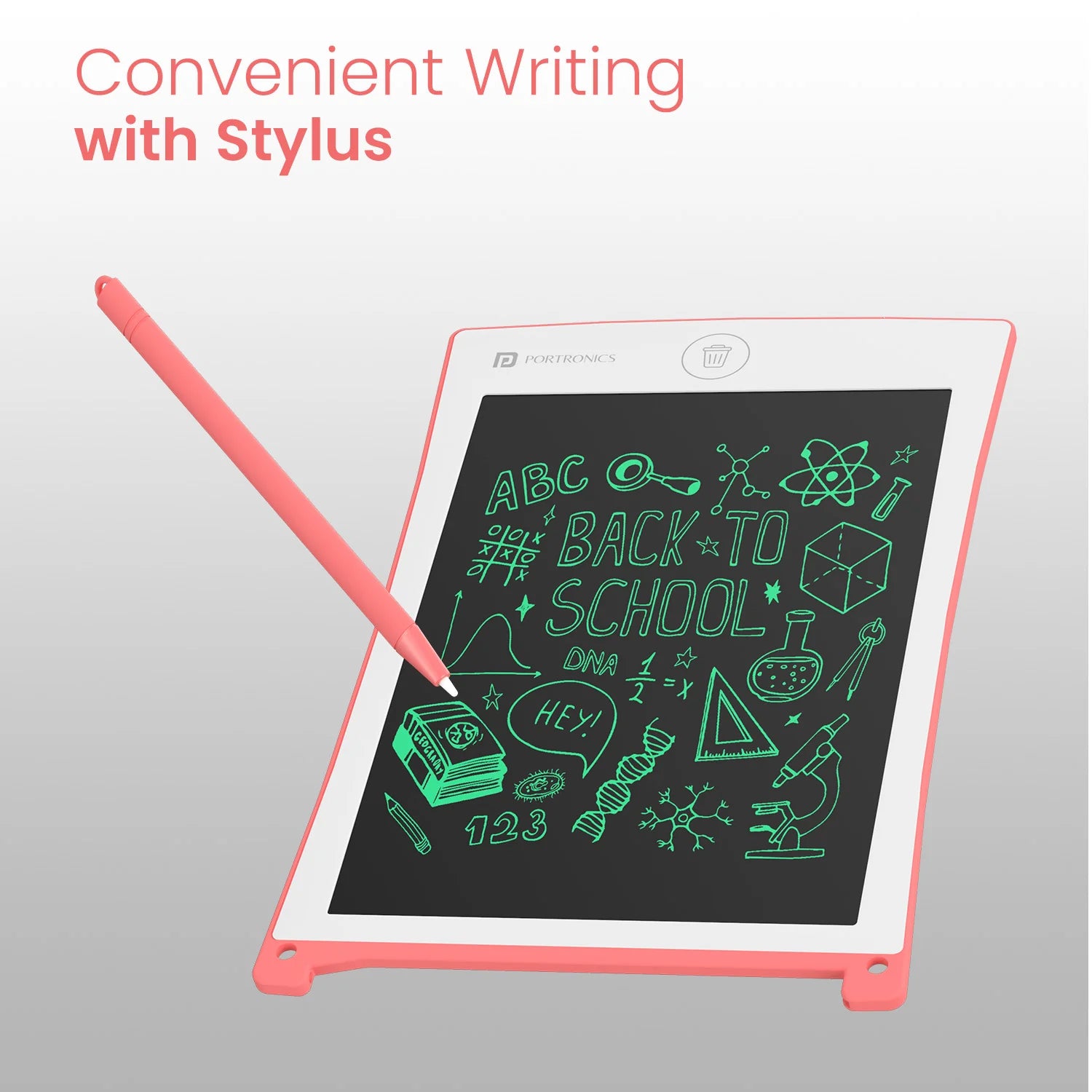 PORTRONICS Ruffpad 8.5 " Re-Writable LCD PAD | Green Colour LCD | One-Press Erase | 8.5 Inches Screen | Erase Lock Switch - | Buy Online at Shwetha Computers