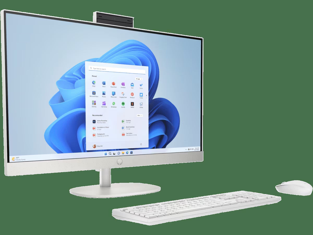 HP All In One PC, Intel Core i3, Intel UHD Graphics, 8GB, 512 GB SSD, 23.8