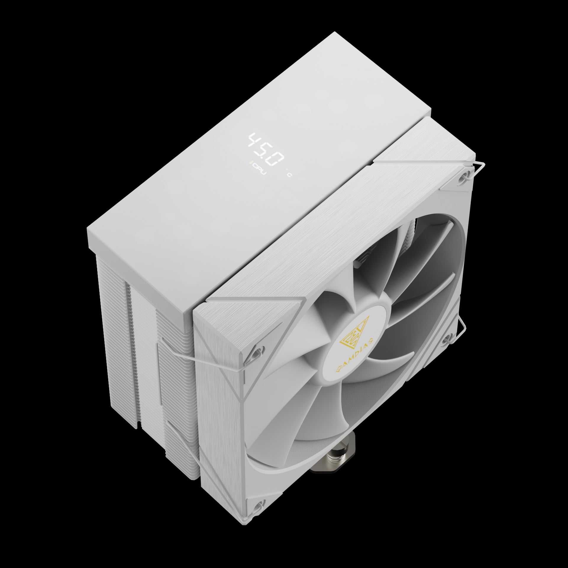 GAMDIAS BOREAS M2-51D WH White-120mm CPU Air Cooler with Digital Display & 5 Copper Heat Pipes