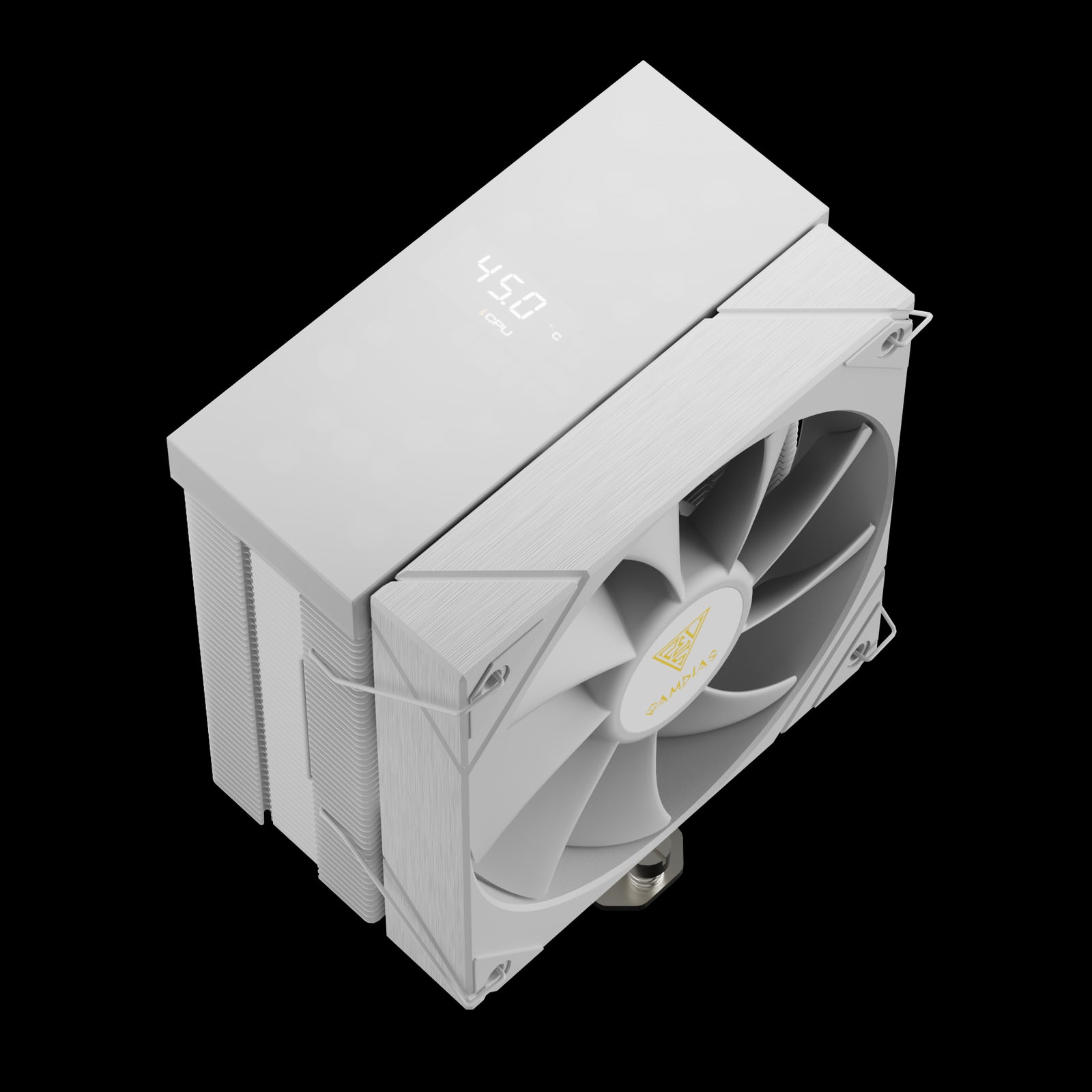 GAMDIAS BOREAS M2-51D WH White-120mm CPU Air Cooler with Digital Display & 5 Copper Heat Pipes