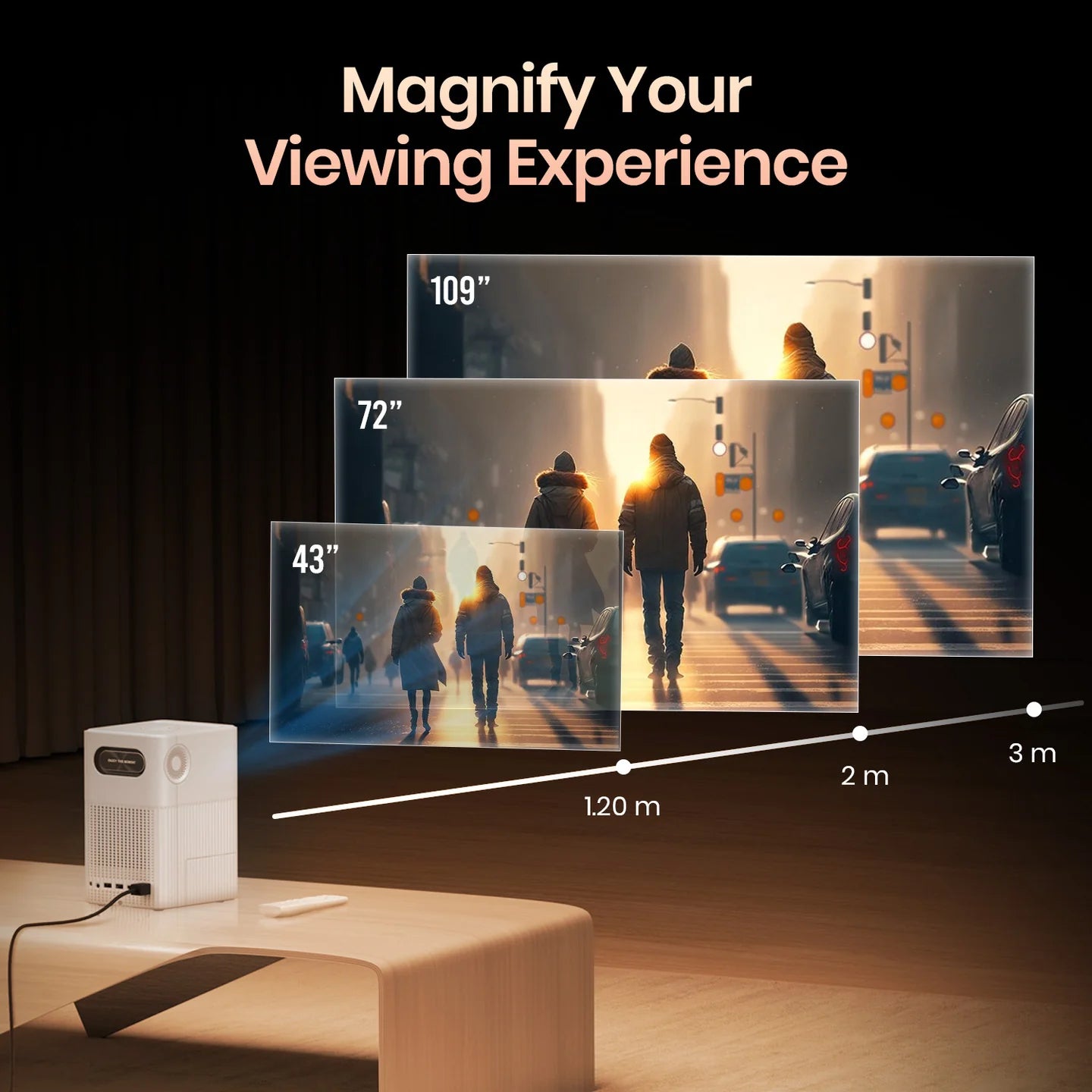 PORTRONICS Beem 500 Smart LED Projector | 1080p FHD Native | Voice-enabled Remote | 6700 Lumens | 16W Speakers - | Buy Online at Shwetha Computers