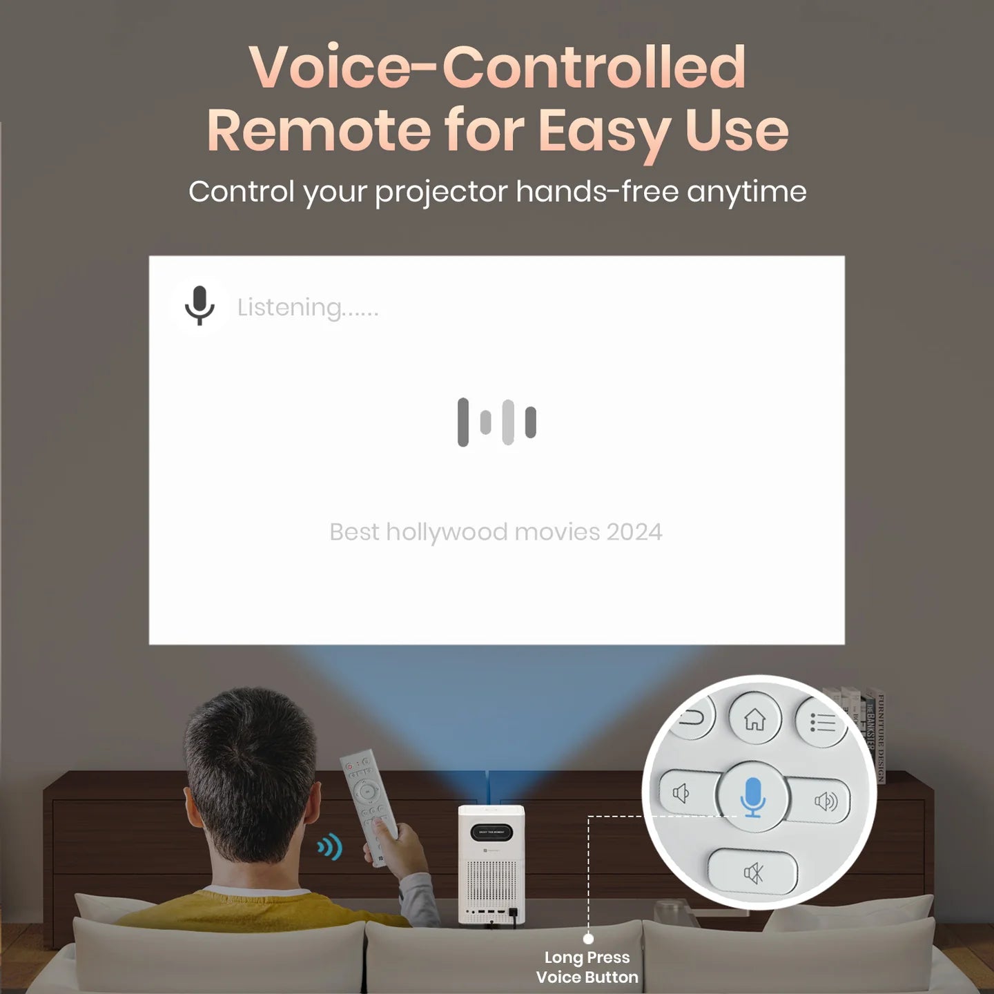 PORTRONICS Beem 500 Smart LED Projector | 1080p FHD Native | Voice-enabled Remote | 6700 Lumens | 16W Speakers - | Buy Online at Shwetha Computers