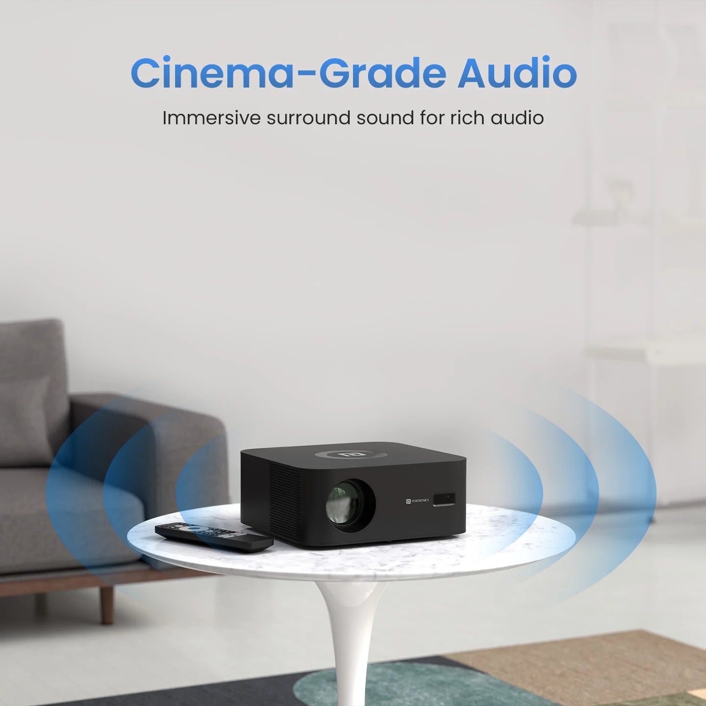 PORTRONICS Beem 510 5300 Lumens Smart LED Projector | Mic-Enabled Remote | Dolby Audio | 1080p FHD Native | 4K UHD Support - | Buy Online at Shwetha Computers