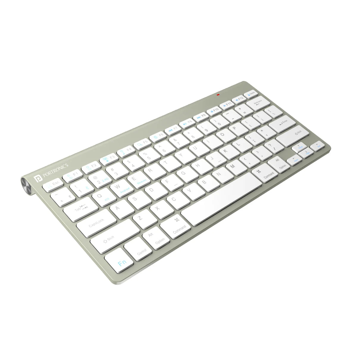 PORTRONICS Bubble Max Sleek Wireless Keyboard with Silent Keys | Bluetooth | 2.4 GHz Receiver | Connect 3 Devices | Wireless Keyboard