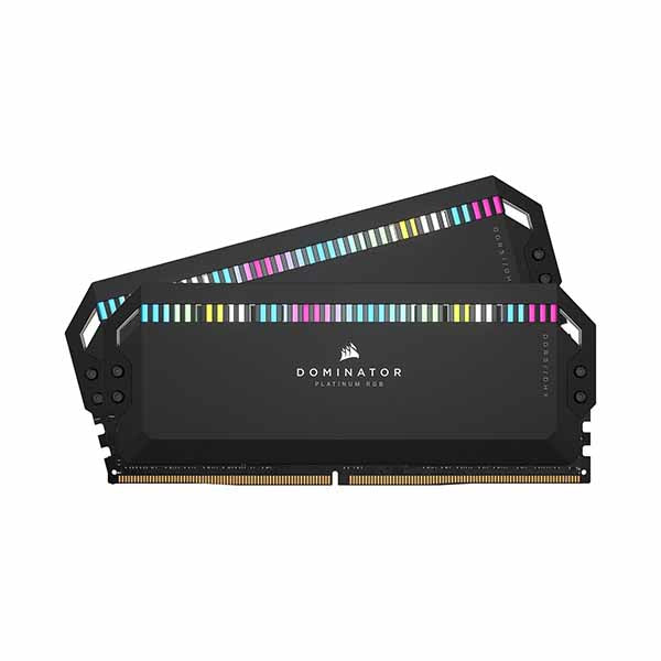 Corsair Memory CMT64GX5M2B6000C40 DOMINATOR PLATINUM RGB 64GB (2x32GB) DDR5 DRAM 6000MT/s CL40 Memory Kit — Black