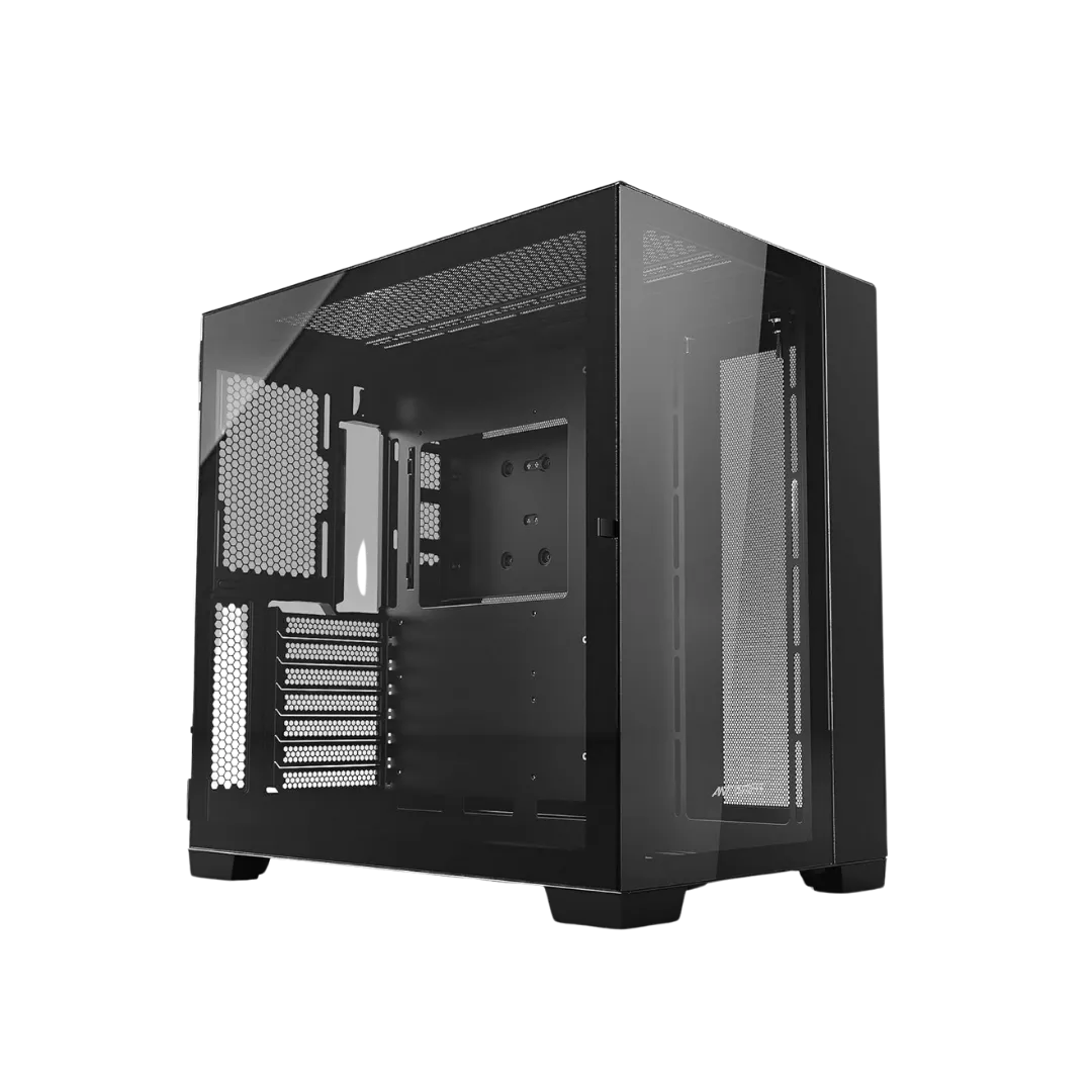 Ant Esports Crystal XL Dual-Chamber ARGB Gaming Cabinet With Fans – Black