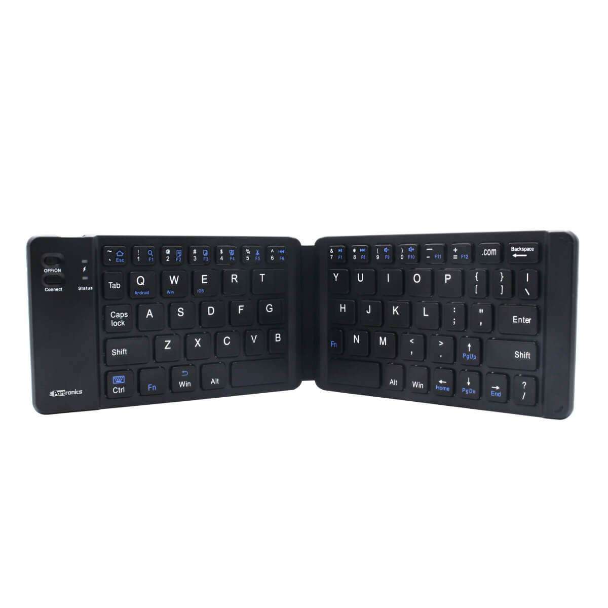 PORTRONICS Chicklet Wireless Rechargeable Foldable Keyboard | Rechargeable | Bluetooth | Foldable Design | Pocket-sized