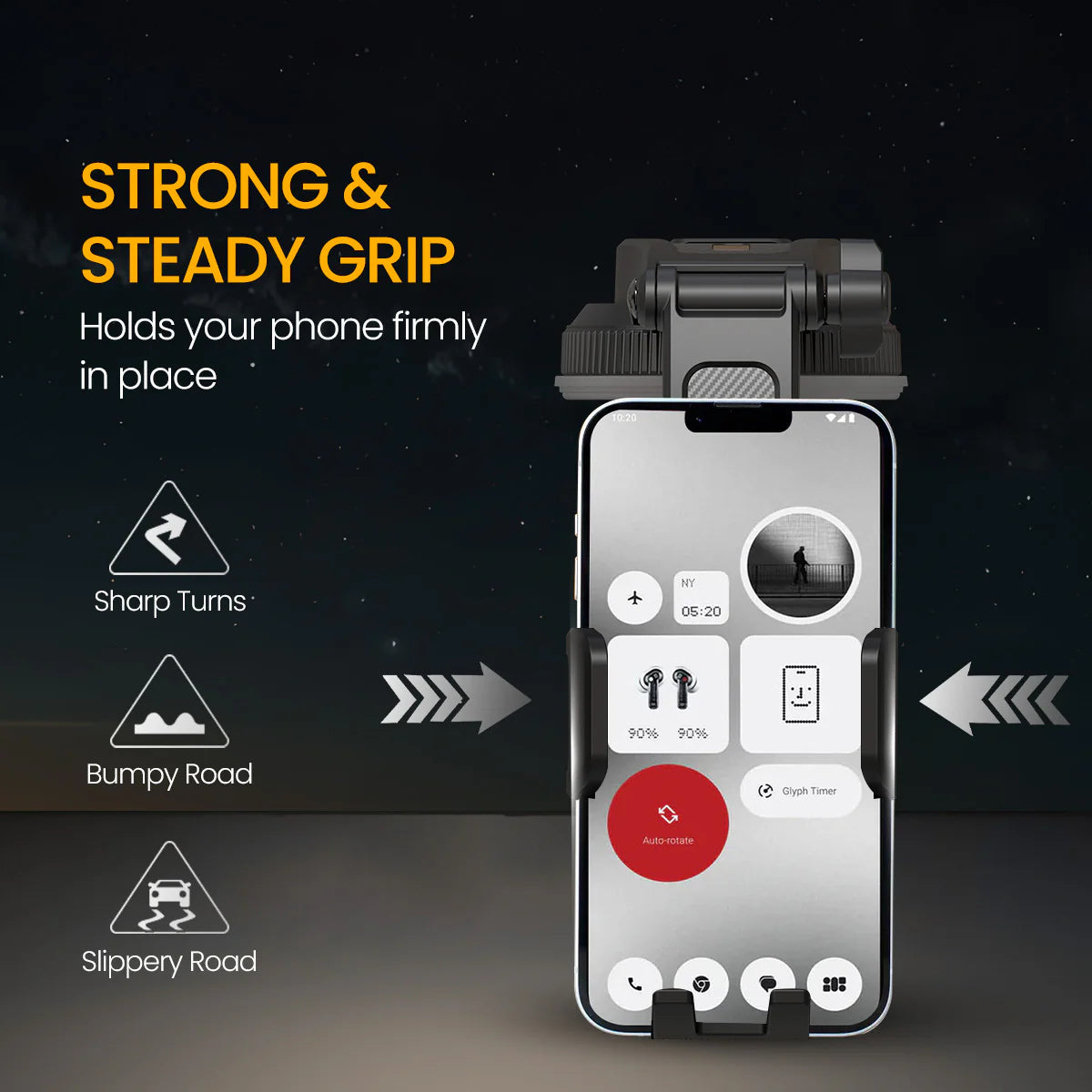 PORTRONICS Clamp M5 Univeresal Mobile Holder | Rotation Base | Pivot Arm | Suction Cup Mount | 5.4” – 7.6” Phones - | Buy Online at Shwetha Computers