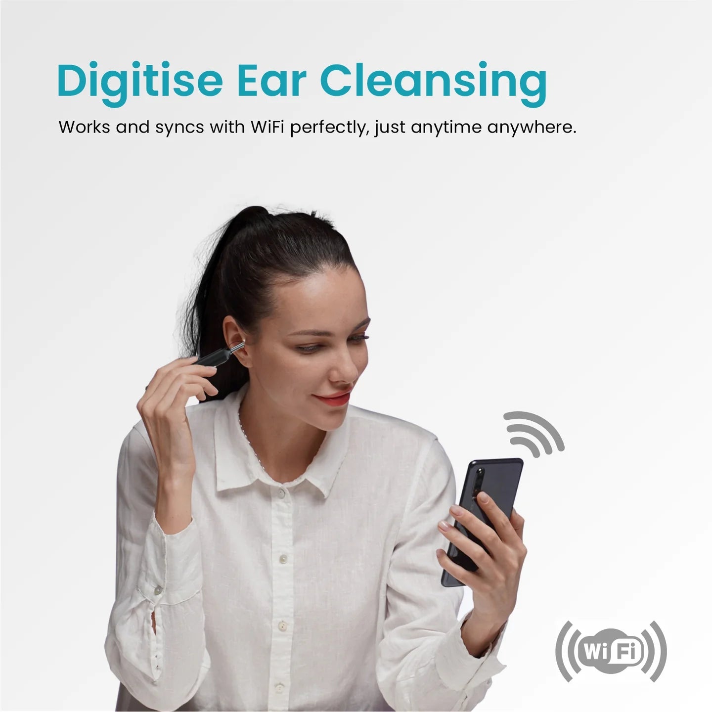 PORTRONICS Cleansify Ear Cleaner Stick | 180mAH Battery | Lightweight | LED Light | 1080p camera