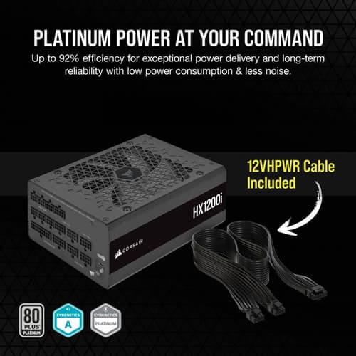 Corsair HX1200i 1200 Watt 80 Plus Platinum Fully Modular ATX Power Supply