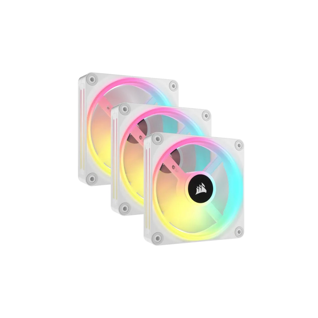 Corsair QX120 RGB 120mm Magnetic Dome Fans - White