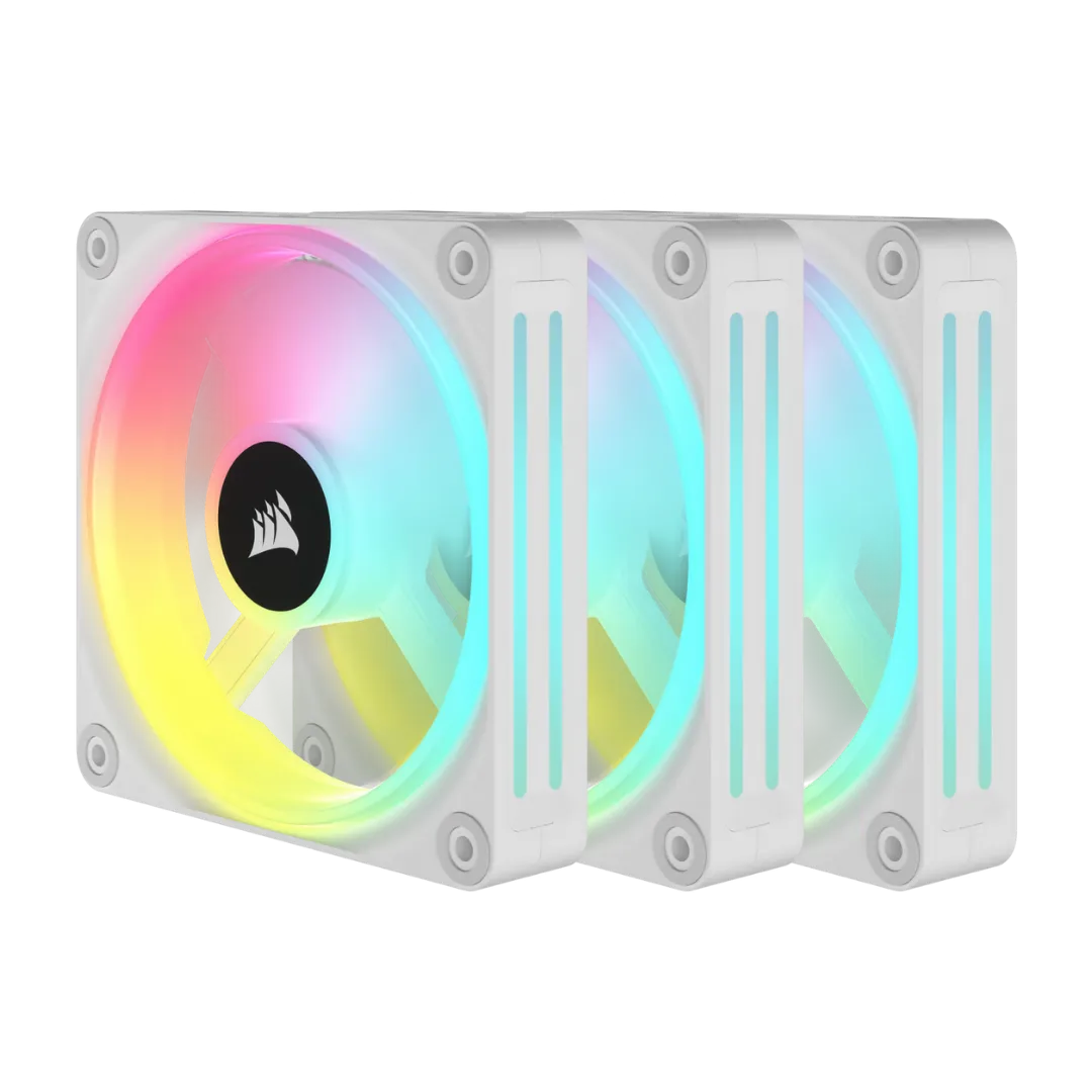 Corsair QX120 RGB 120mm Magnetic Dome Fans - White