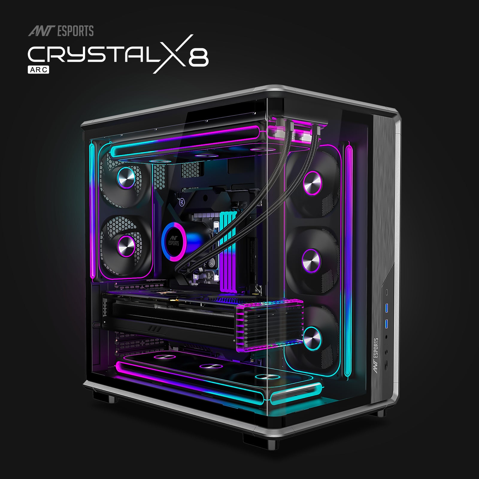 Ant Esports Crystal X8 ARC Exoskeleton Gaming Cabinet/Case